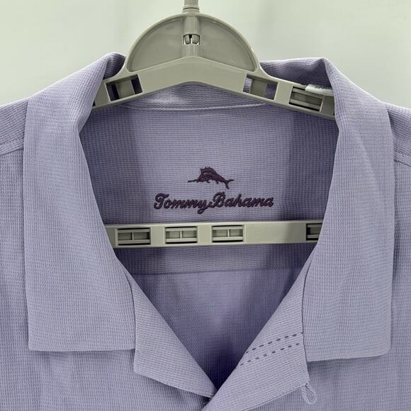 Tommy Bahama ISLANDZONE purple silk blend short sleeve button down size 2XL - Picture 3 of 10
